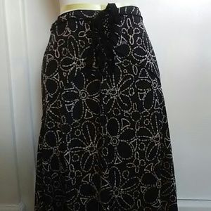 Black/Tan Skirt with tie in the front.